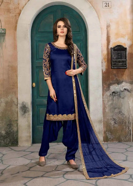 Navy blue salwar suit for ladies hot sale