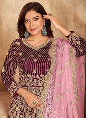 Abaya Style Embroidered Velvet Salwar Kameez