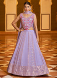 Adorable Light Purple Embroidered Georgette Lehenga