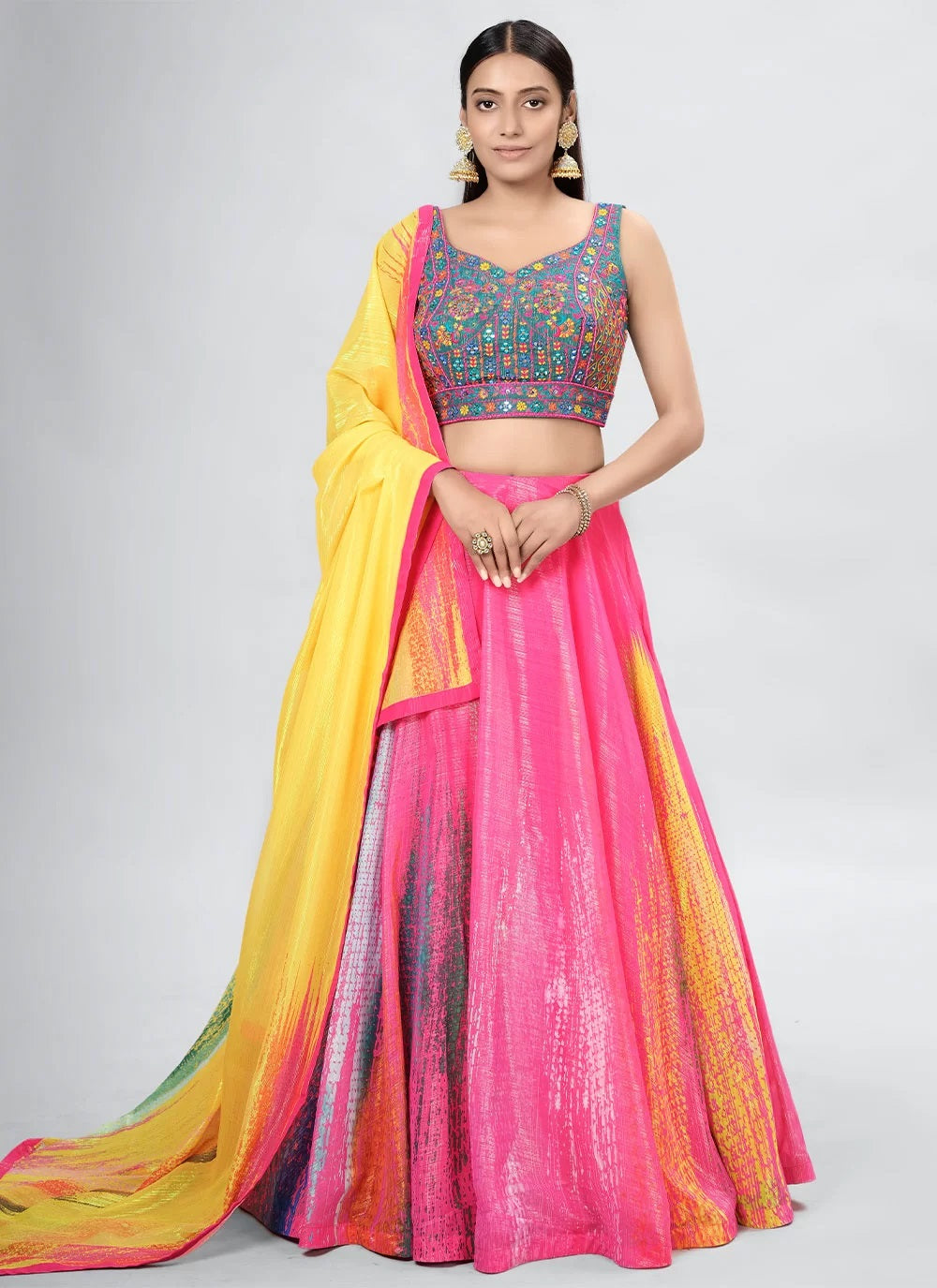 Art Silk Hand Work Reception Lehenga Choli