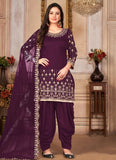 Awesome Real Mirror And Embroidered Work Patiyala Suit