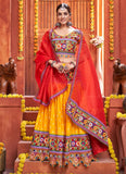 Cotton Silk Mirror And Bandhej Work Navratri Chaniya Choli