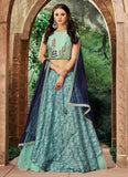 blue color lehenga