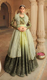 Desirable Pista and Mehendi Silk lehenga for women