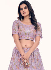 Dori and thread work Soft net Engagement Lehenga choli
