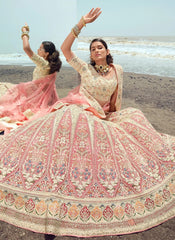 Exclusive Net Embroidered Embroidered Wedding Lehenga In White