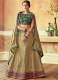 dark green bridal lehenga