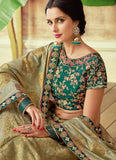 dark green bridal lehenga