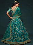 Green Heavy Zari and Sequins Embroidery Work Lehenga