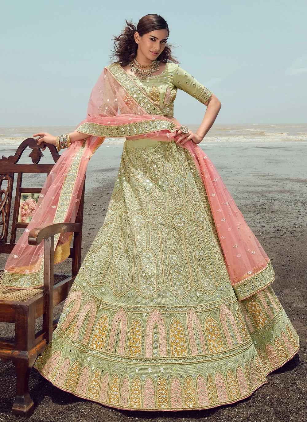 Bollywood Style Bridal Lehenga Choli. at Rs 3400 | Bollywood Lehenga Choli  in Surat | ID: 19262920412