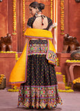 Navratri Special Gamthi Work Chaniya Choli In Black