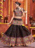 Navratri Special Gamthi Work Chaniya Choli In Black