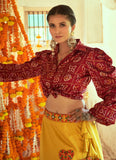 Navratri Special Mustard Crop Top Lehenga