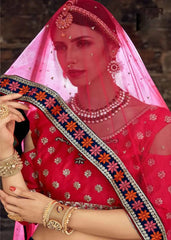 Embroidered Mulberry Silk Lehenga