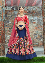 Embroidered Mulberry Silk Lehenga