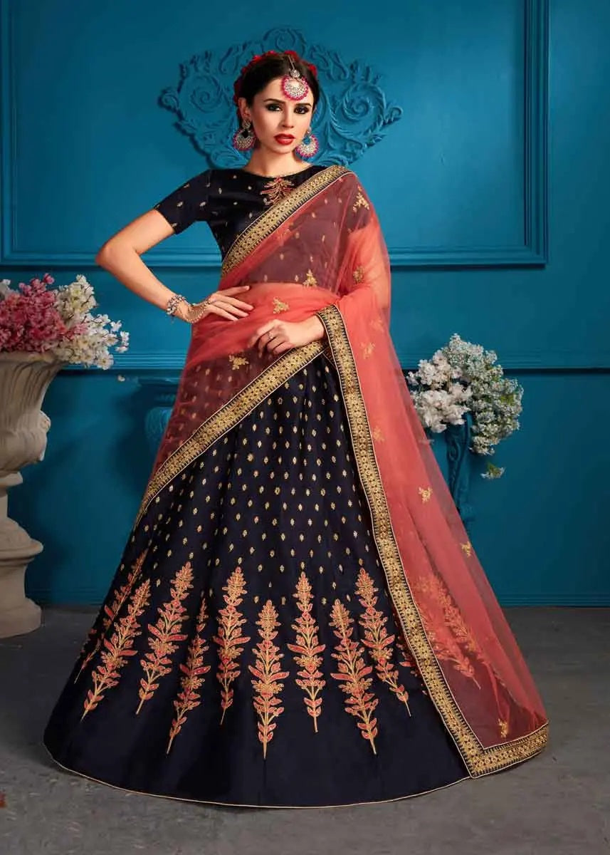 Blue Bridal Wear Lehenga