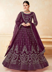 Party Wear Heavy Embroidered Net Anarkali Suit