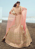 Peach Georgette Embroidered Engagement Lehenga Choli