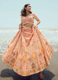 Peach Wedding Lehenga Choli With Gota And Zarkan Work