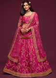 Pink Art Silk embroidered lehenga choli with dupatta