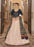 Pink Georgette Sequince Embroidered A Line Lehenga