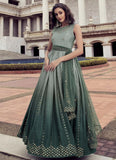 Pista Chinon Sequince Work Anarkali Long Gown 