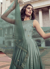 Pista Chinon Sequince Work Anarkali Long Gown 