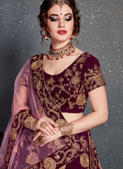 Velvet Lehenga For Bridal
