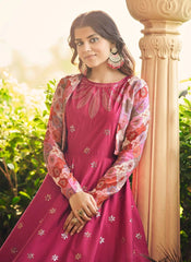 Rani Cotton Embroidered Koti Style Gown For Women
