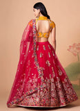 Rani Elegant Net Lehenga with Intricate Thread and Sequins Embroidery