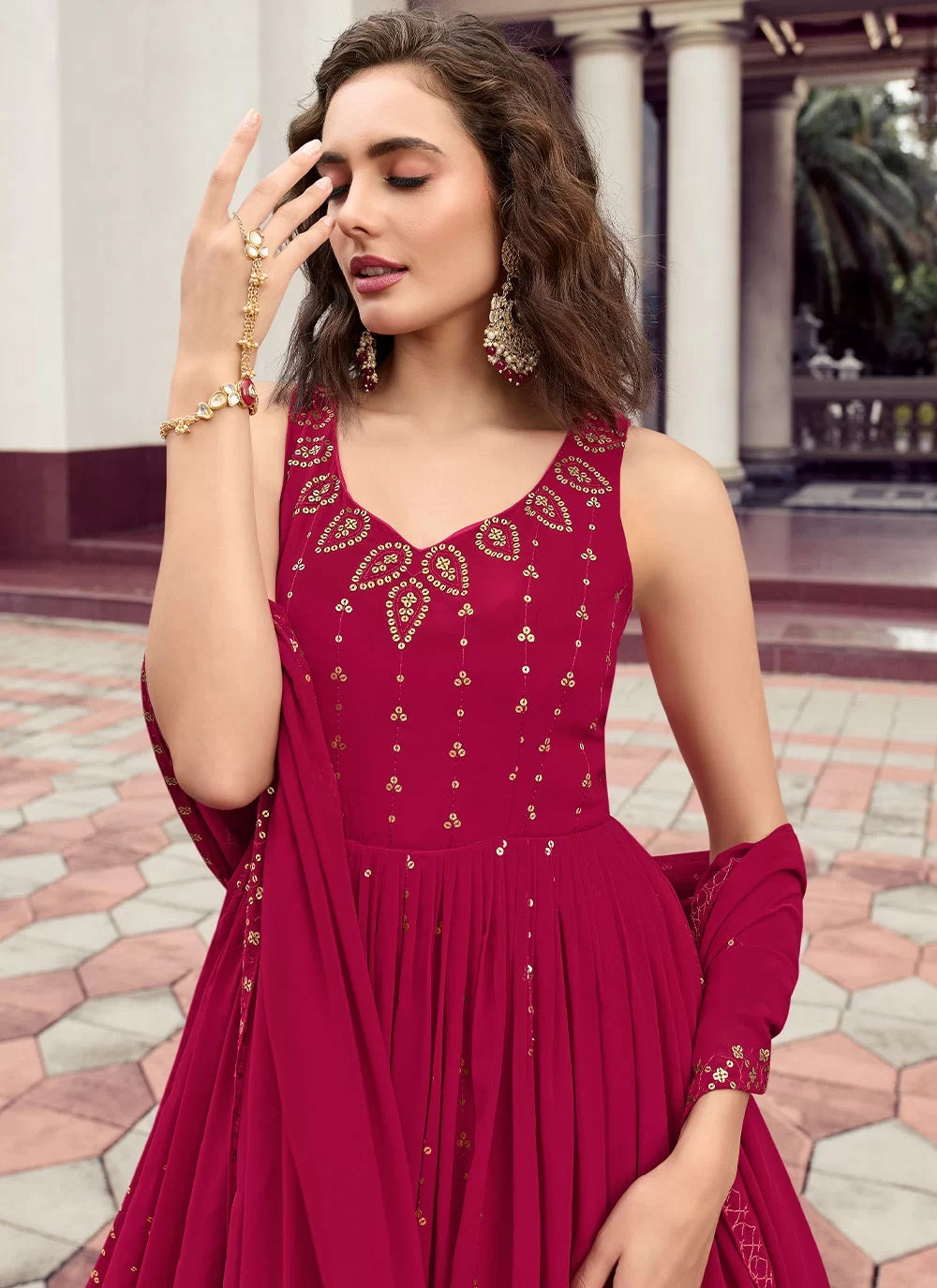 Buy Casual Wear Semi Stitched Anarkali Suits Online for Women in Malaysia