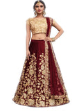 Heavy Floral Embrodered Velvet Silk Lehenga