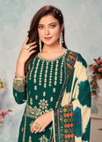Straight Green Faux Georgette Salwar Suit