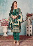 Straight Green Faux Georgette Salwar Suit