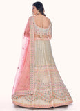 Stunning Bridal Lehenga with Dori and Sequins Work In White