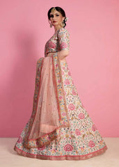 Floral Design Art Silk Wedding Wear Lehenga