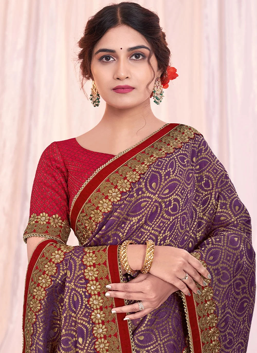 Upada Silk Printed Embroidered Wedding Designer Saree