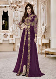 Violet Color Latest Design Real Georgette Embroidered Suit
