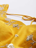 Yellow Embellished Semi Stitched Lehenga With Unstitched Blouse and Dupatta