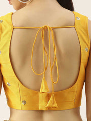 Yellow Embellished Semi Stitched Lehenga With Unstitched Blouse and Dupatta